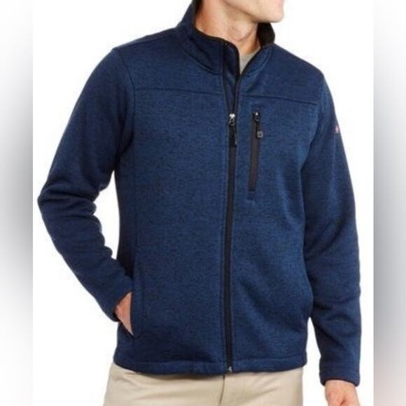 Swiss Tech Men's Softshell Jacket blue fleece lined full zip Size Large - Picture 1 of 7